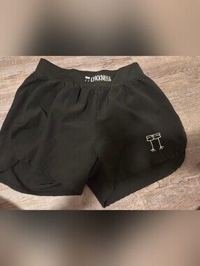 Chicknlegs Mens Black 2" Shorts With White Logo, Size Small